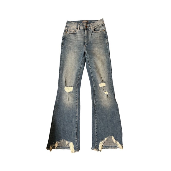 DL 1961 Bridget Boot High Rise Instasculpt Jeans in Droplet Distressed - Picture 2 of 6